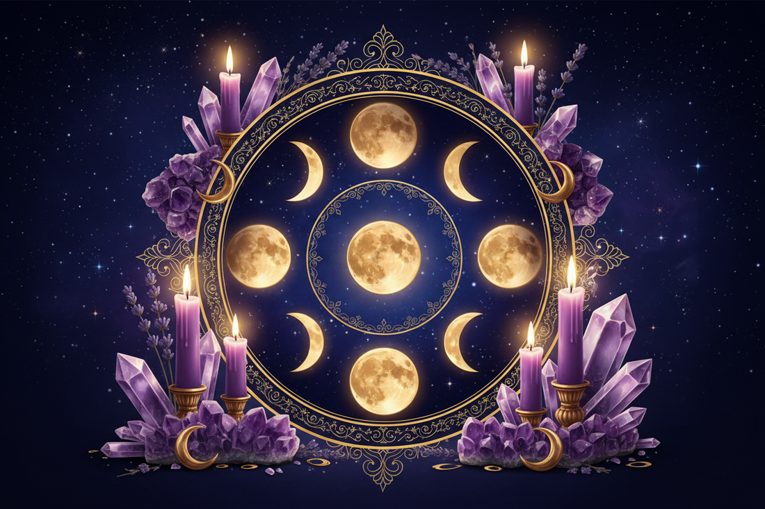 De 8 maanfasen en hun spirituele betekenis — een complete gids