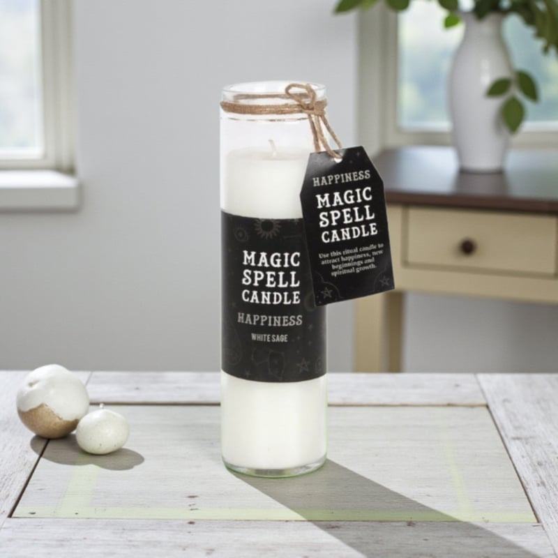 Magic Spell Candle – Happiness | White Sage Rituele Kaars