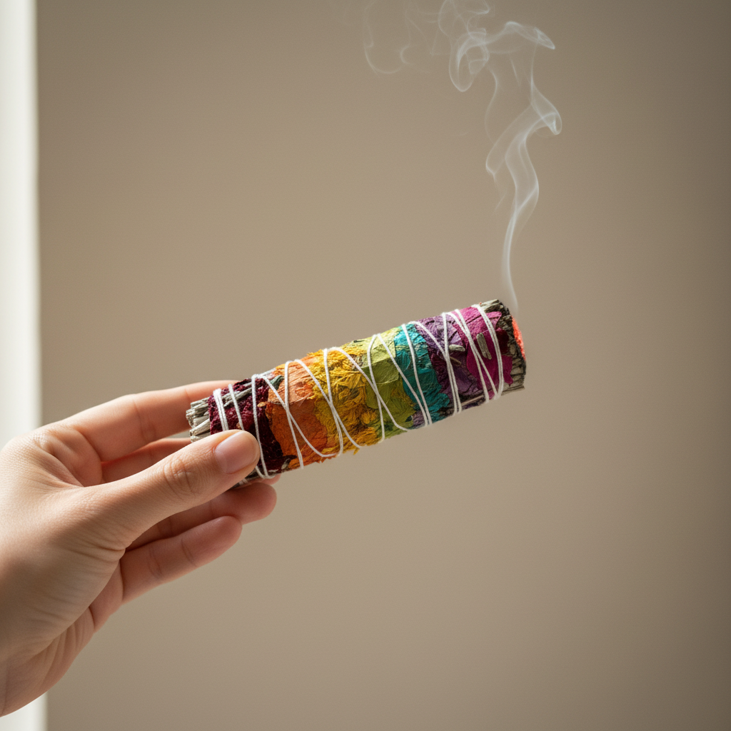 7 Chakra Smudge Stick – Nuchter actiefoto
