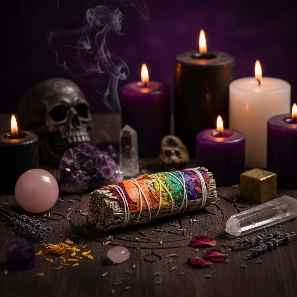 7 Chakra Witte Salie Smudge Stick