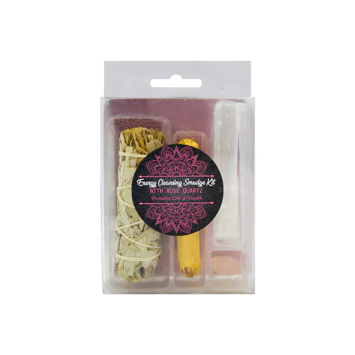 Energy Cleansing Smudge Kit met Rozenkwarts