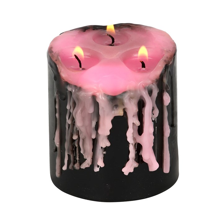 Vampire Tears – Kleine roze stompkaars 7,5 cm