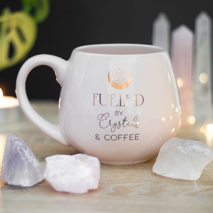 Crystals and Coffee – Roze ronde mok 500 ml