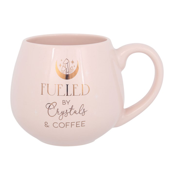 Crystals and Coffee – Roze ronde mok 500 ml