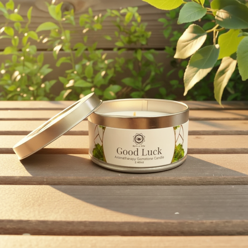 Good Luck Aromatherapy Gemstone Candle – Green Tree