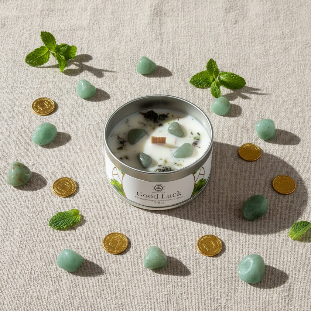 Good Luck Aromatherapy Gemstone Candle – Green Tree
