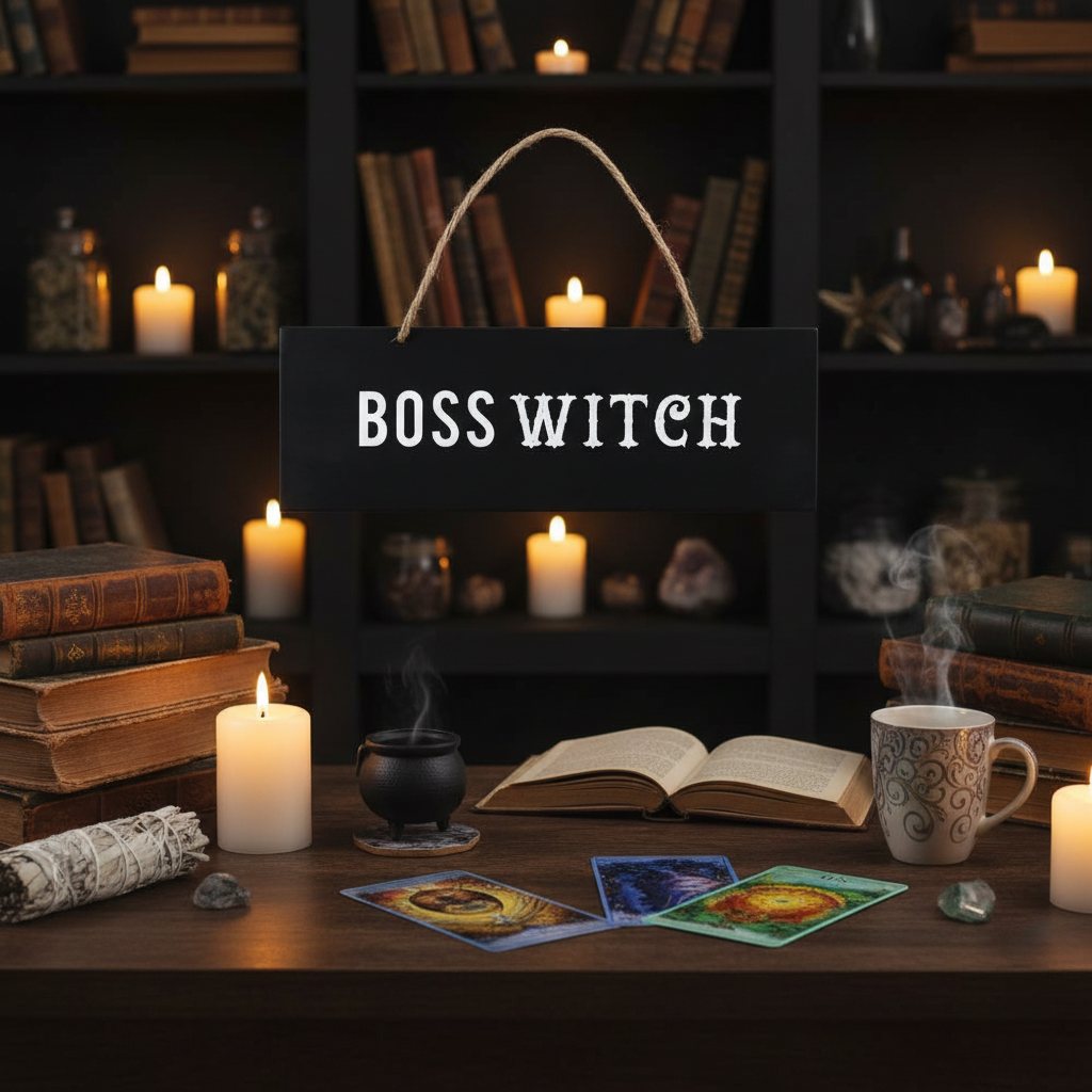 Boss Witch – Houten Wandbord
