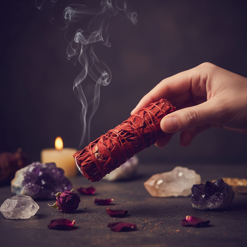 Drakenbloed Salie Smudge Stick – Actiefoto