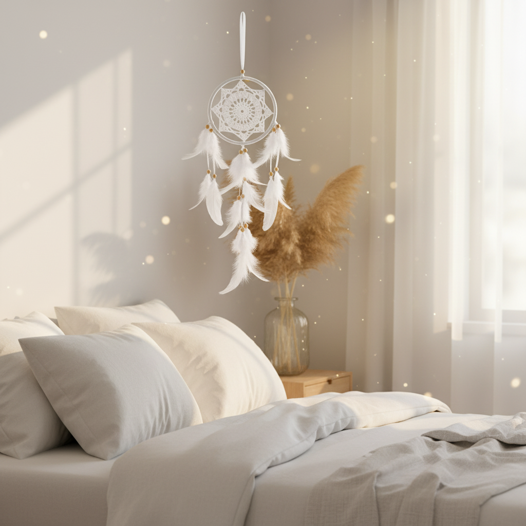 Witte Dromenvanger – Boho – 5 cm