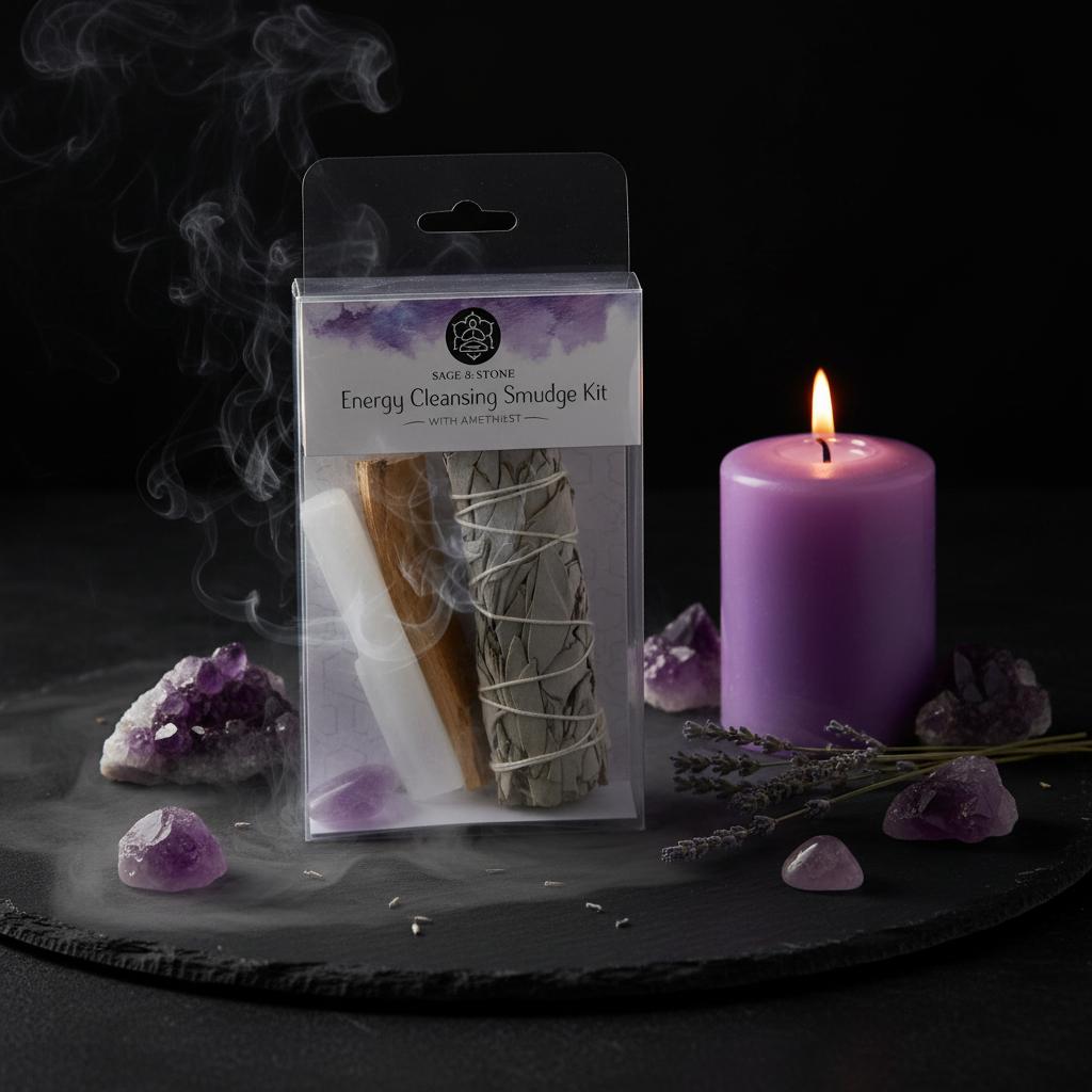 Energy Cleansing Smudge Kit Amethist – Donker & Mystiek