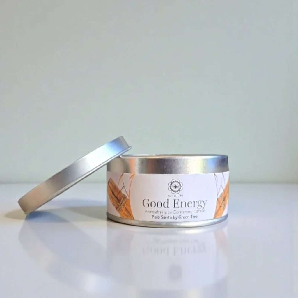 Good Energy Aromatherapy Gemstone Candle – Palo Santo