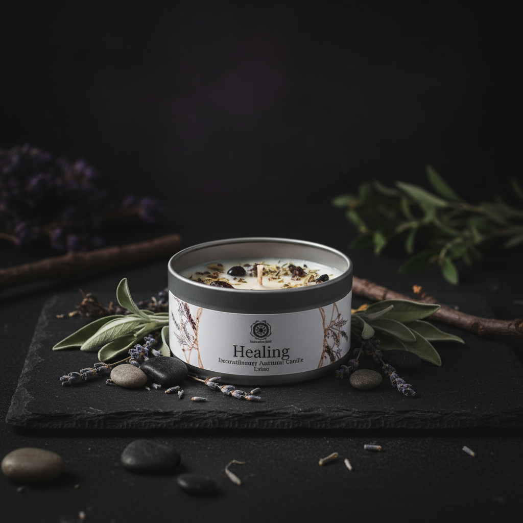 Green Tree Aromatherapy Gemstone Candle – Healing (Lavendel & Amethist)