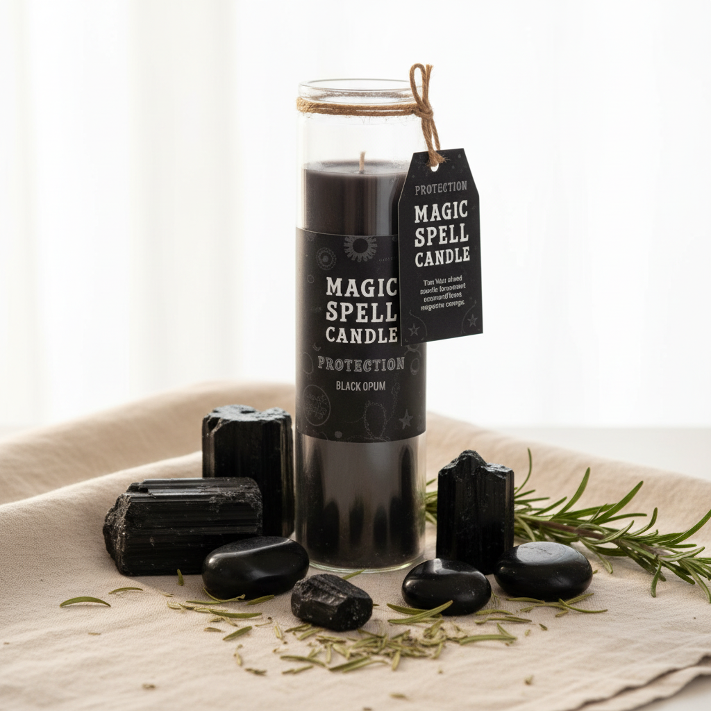 Magic Spell Candle op crème linnen