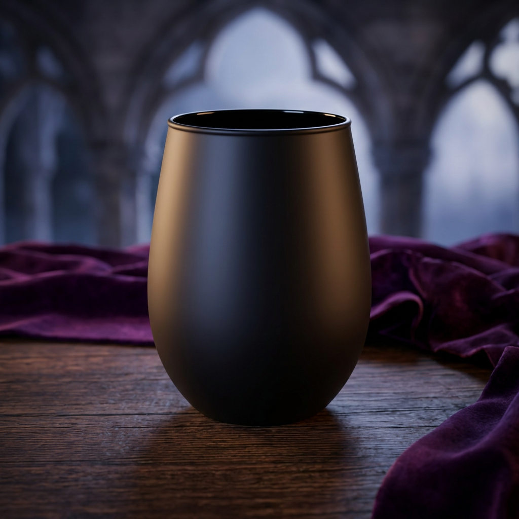 Resting Witch Face – Matzwart wijnglas zonder steel