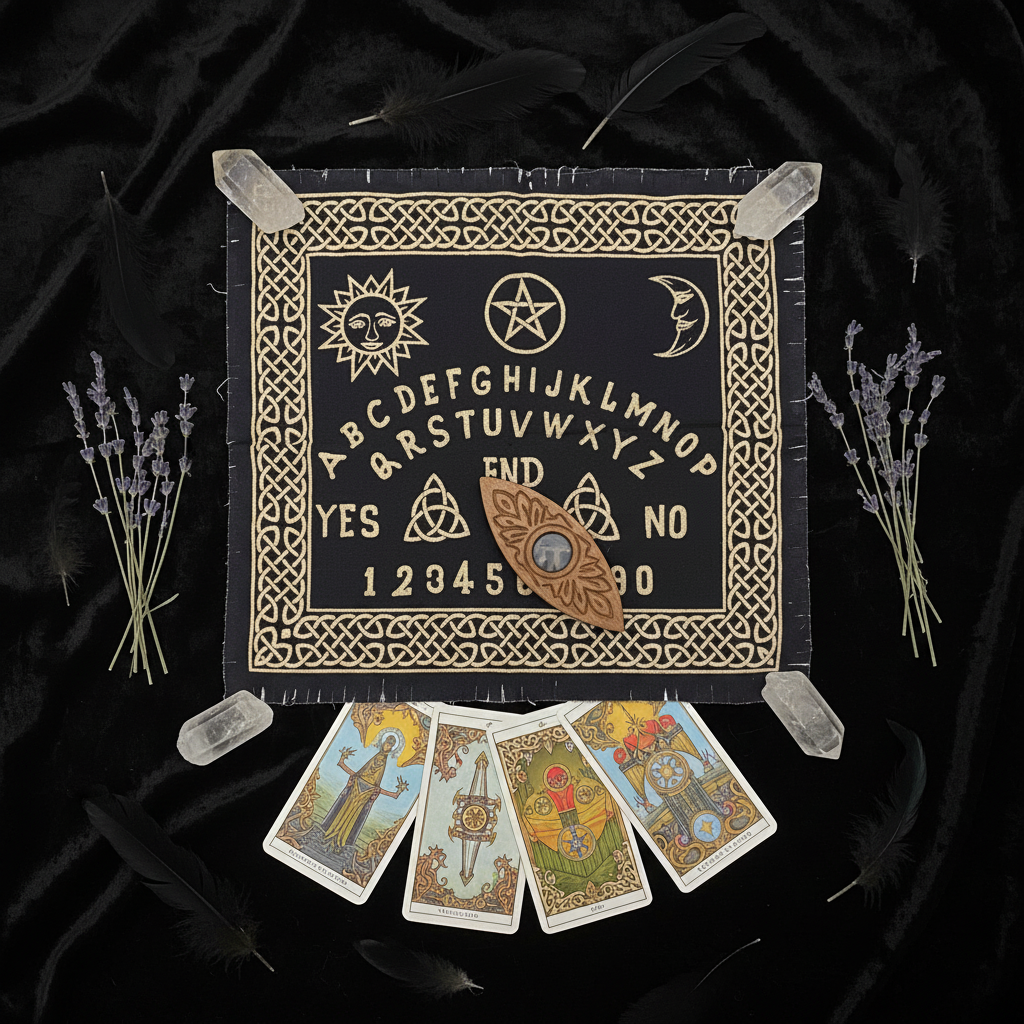 Ouija Spirit Board Altaarkleed – Goud – 60x60 cm