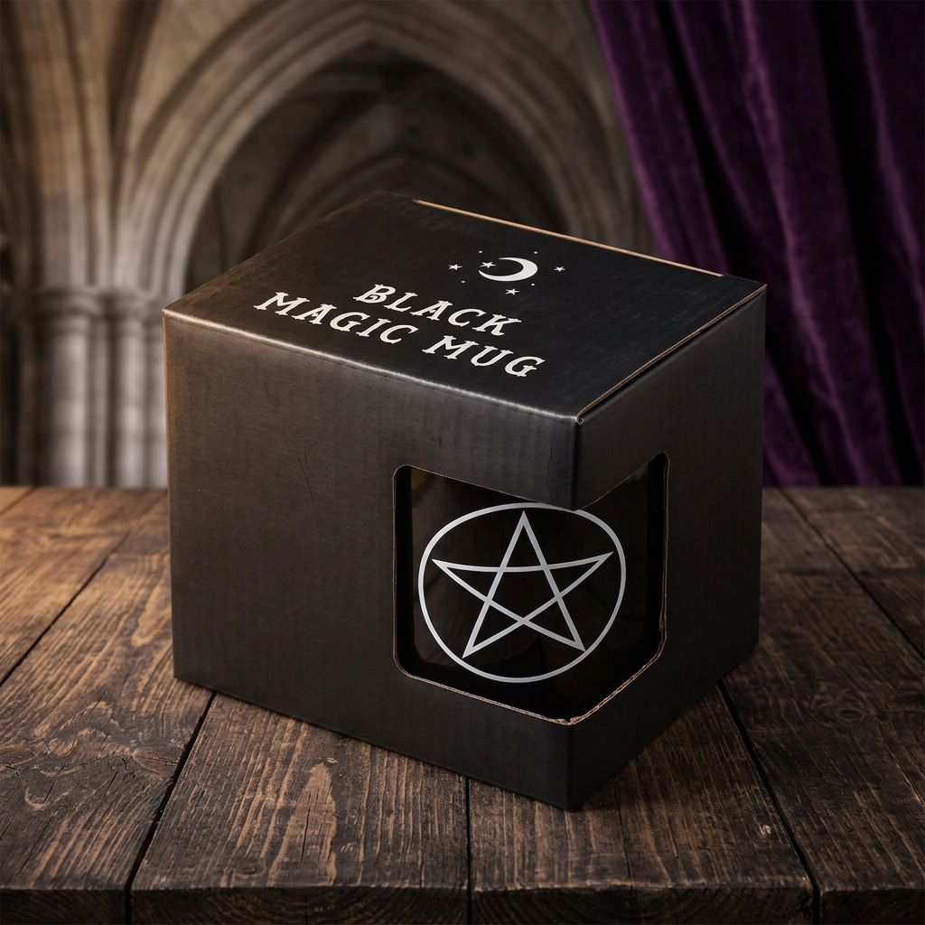 Pentagrammok in Black Magic-verpakking in een gotische setting
