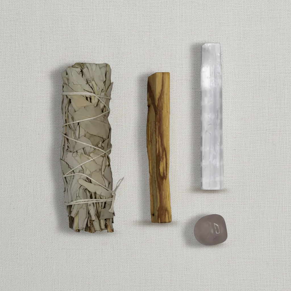 Energy Cleansing Smudge Kit met Rozenkwarts