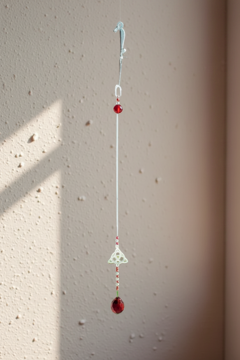 Triquetra Suncatcher – Rood Kristal