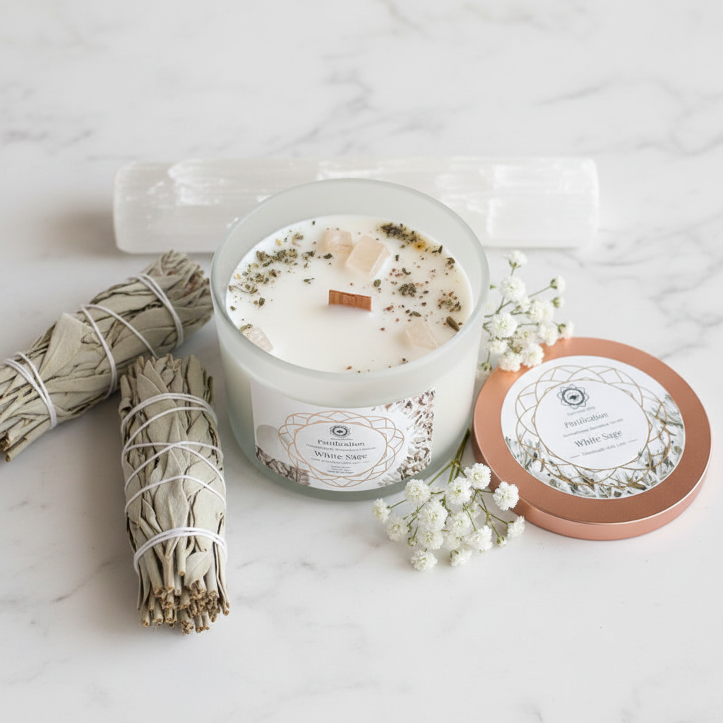 White Sage Kaars - Marmer