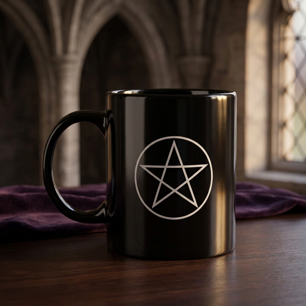 Pentagram – Zwarte mok 350 ml